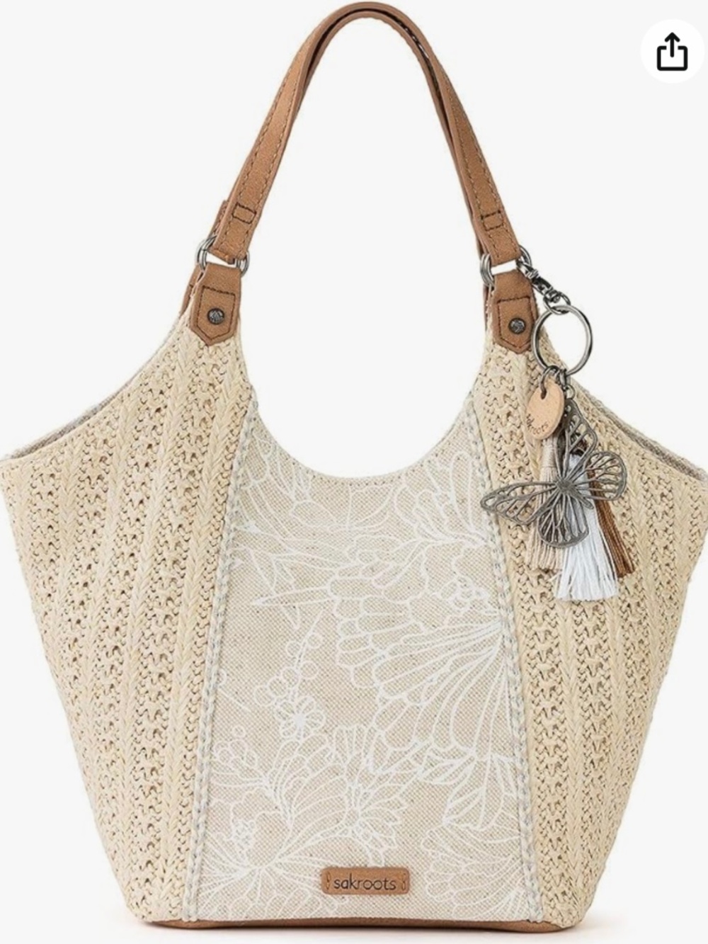 The Sak Sakroots Straw summer Roma Shopper tote small